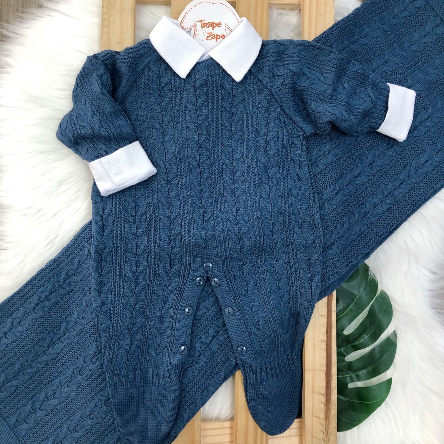  Saída de Maternidade Tranca- Azul Jeans